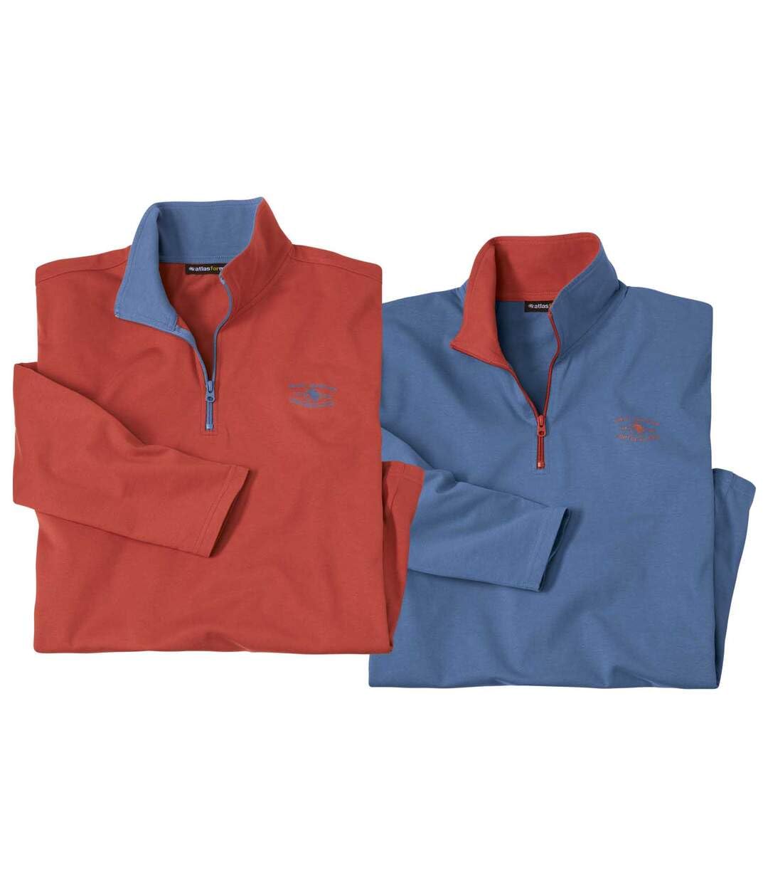 ATLAS FOR MEN - 2er Pack Unterziehpullis Outdoor - Verfügbar in grossen Grössen von M bis 5XL 3XL Te