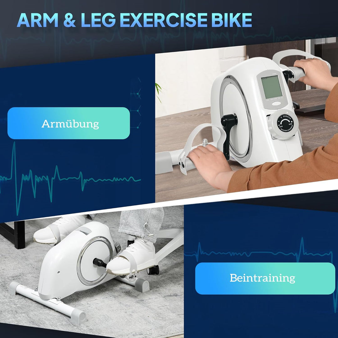 SPORTNOW Pedaltrainer Mini Heimtrainer für Senioren mit 8 verstellbarem Magnetwiderstand & LCD-Displ