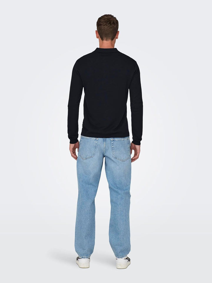 Only & Sons Male Polo ONSWYLER Pullover M Dark Navy, M Dark Navy
