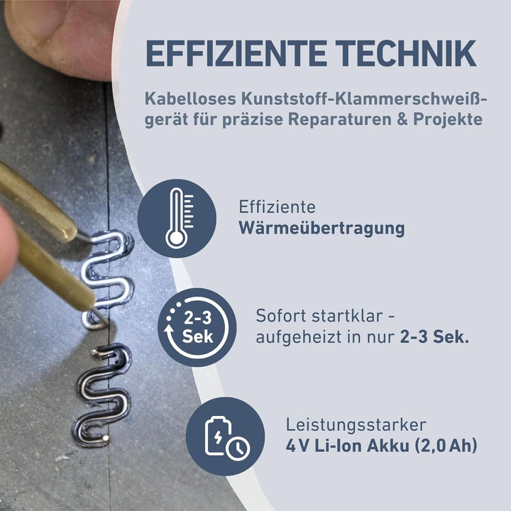 Kunststoff Schweissgerät mit Akku I kabelloser Schweissstift für Risse oder zum Verstärken und Schwe