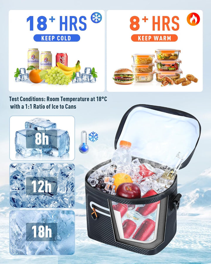 Lekesky 12/20L Verstärkter Isolierter Kühltasche – Tragbarer Kühltasche, Wasserdichter & Undichtheit