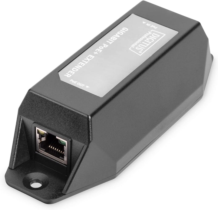 DIGITUS PoE+ Repeater - Reichweite +100 m - Kaskadierkar bis 500 m Gesamtreichweite (4 Geräte) - PoE