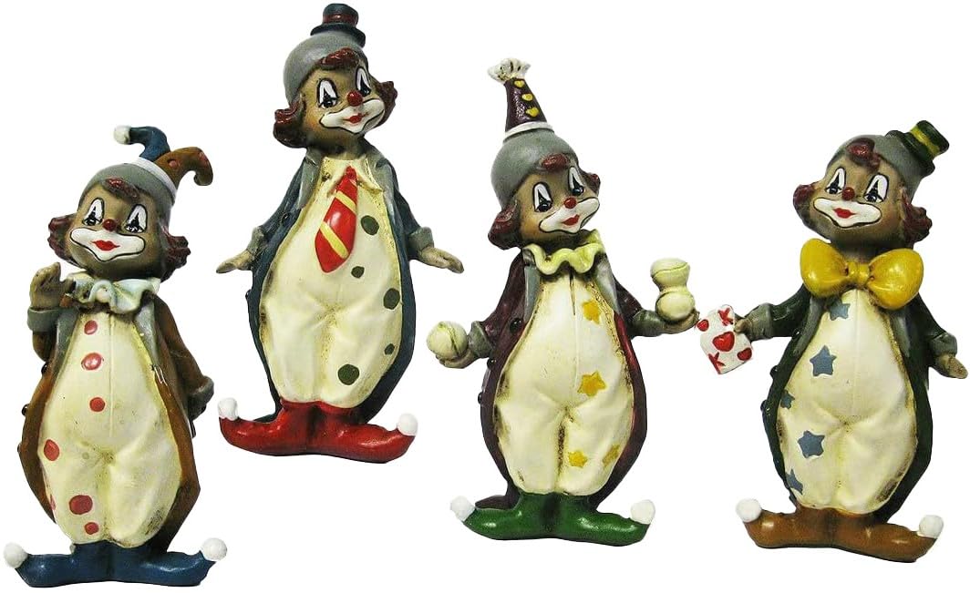 Pommerntraum ®| 4-er Set Dekorationsfiguren Sammlerfiguren Wohn-Dekoration Skulpturen Clowns Clownfi