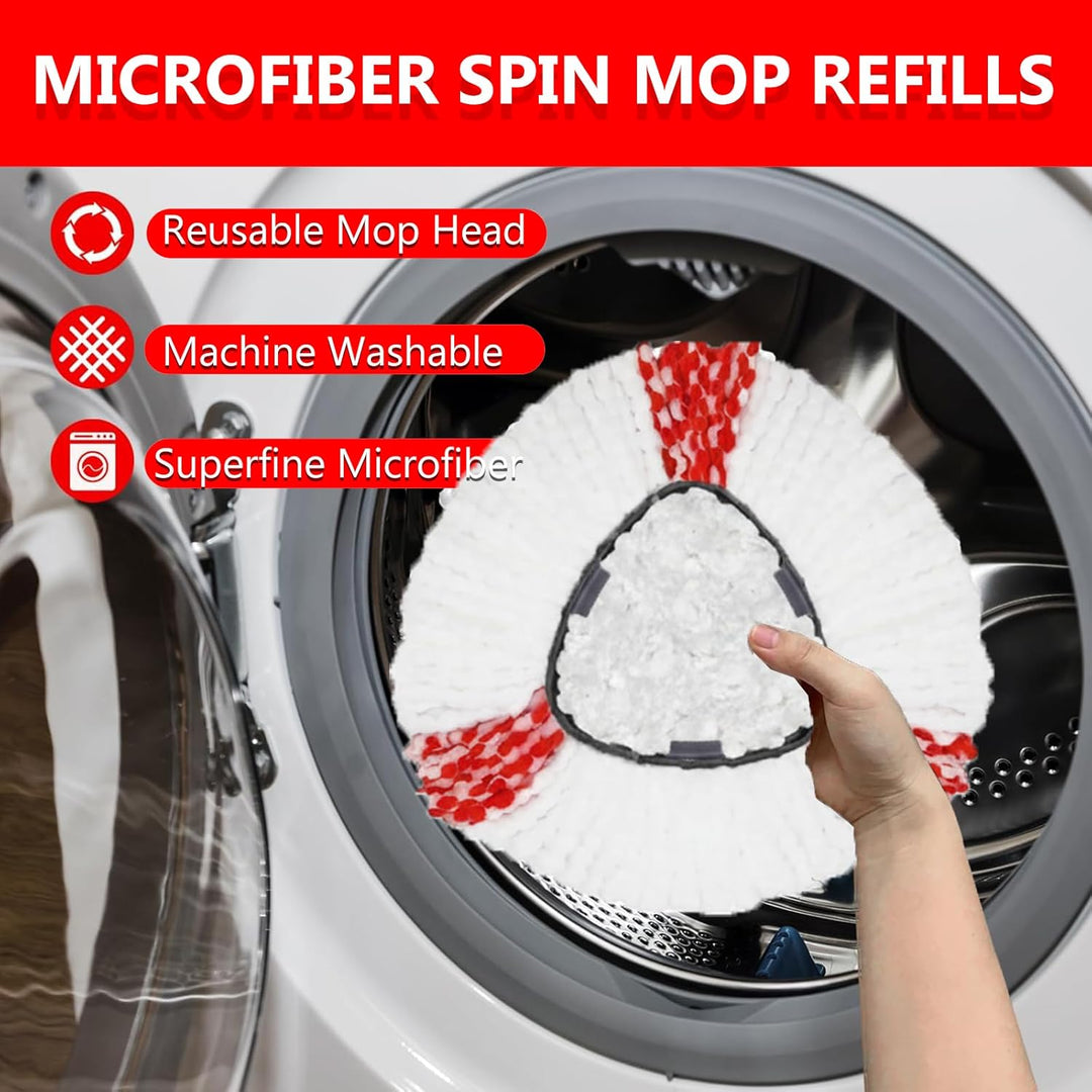 6 Stück Moppköpfe kompatibel mit Vileda Turbo & EasyWring Clean, Mikrofaser Ersatzbezug 2-in-1, Drei