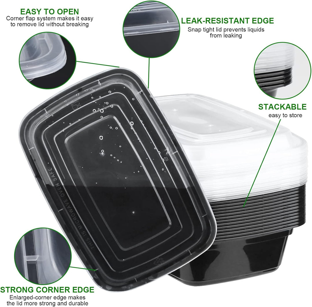 KINGHON 1 Fach Meal Prep Container,Lebensmittel Lagerung mit Luftdichten Deckel,BPA Frei Wiederverwe