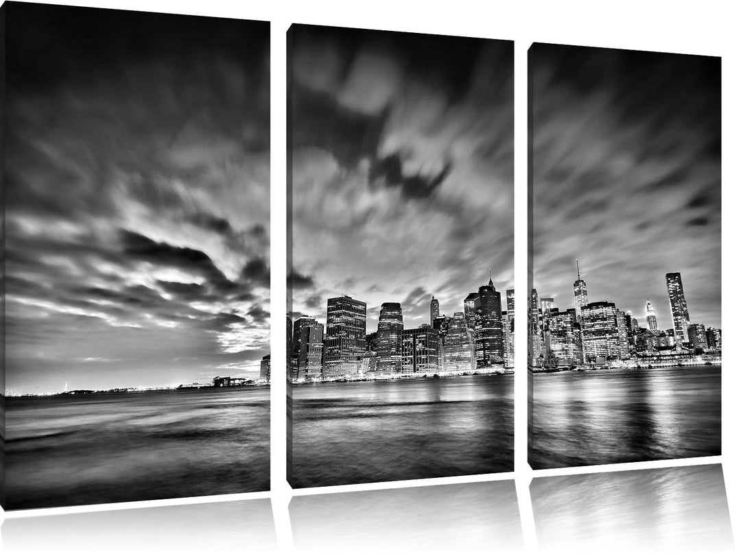 Pixxprint Skyline New York als Leinwandbild/Grösse: 3 Teilig (120x80 cm) cm/Wandbild/Kunstdruck/fert