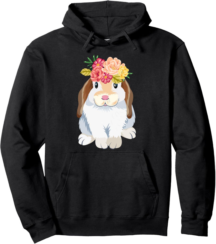 Süsser Hase Blumen Osterhase Schlappohr Ostern Geschenkidee Pullover Hoodie