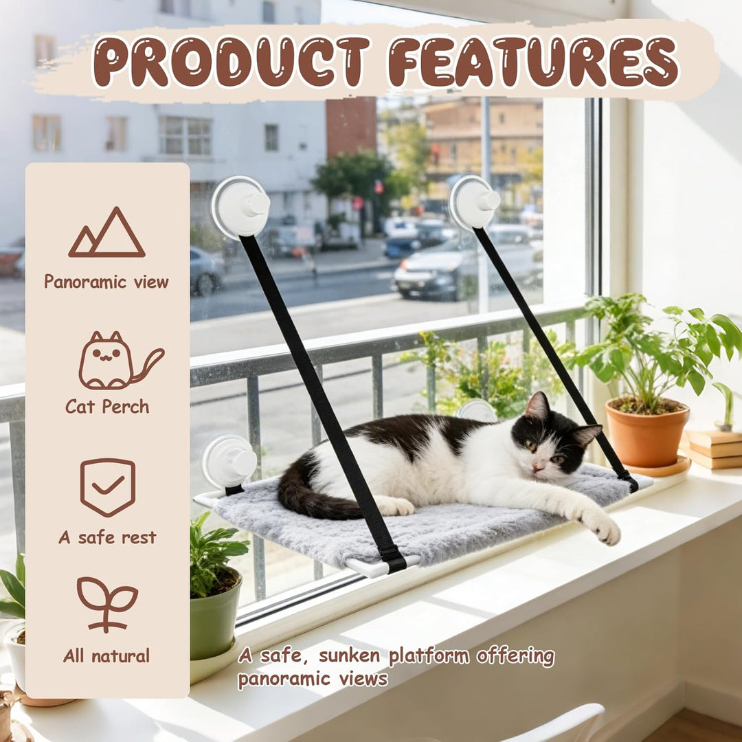 Katzenhängematte Hängematte Katze, Faltbare Katzenliege mit Saugnapf-Montage, Katzenbett Fenster Bis
