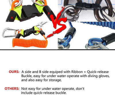 Tauchen Riffhaken, Edelstahl Reef Doppelhaken Scuba Drift Hook Tauchzubehör mit D-Ring Orange, Orang