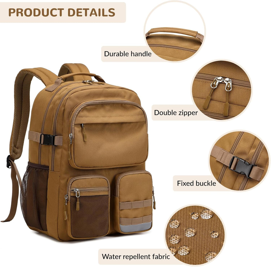 Lohol Big School Backpack College Büchertasche für Teenager Studenten, Multi Pockets Wasserdicht Cas