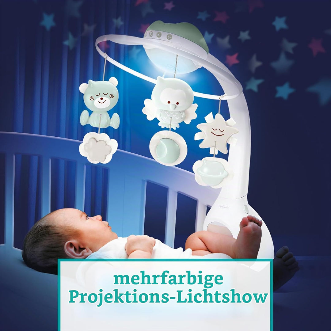 Infantino 3-in-1 Projektor Musik-Mobile, Umwandelbares Mobile, Lichtprojektor für Tisch &amp; Kinderbett