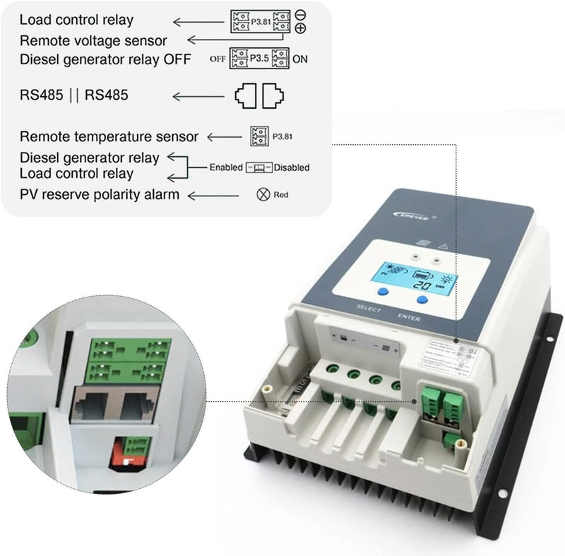 EPEVER Tracer-AN MPPT Laderregler solar charge controller 12/24/36/48V auto work (Tracer10415AN, 100