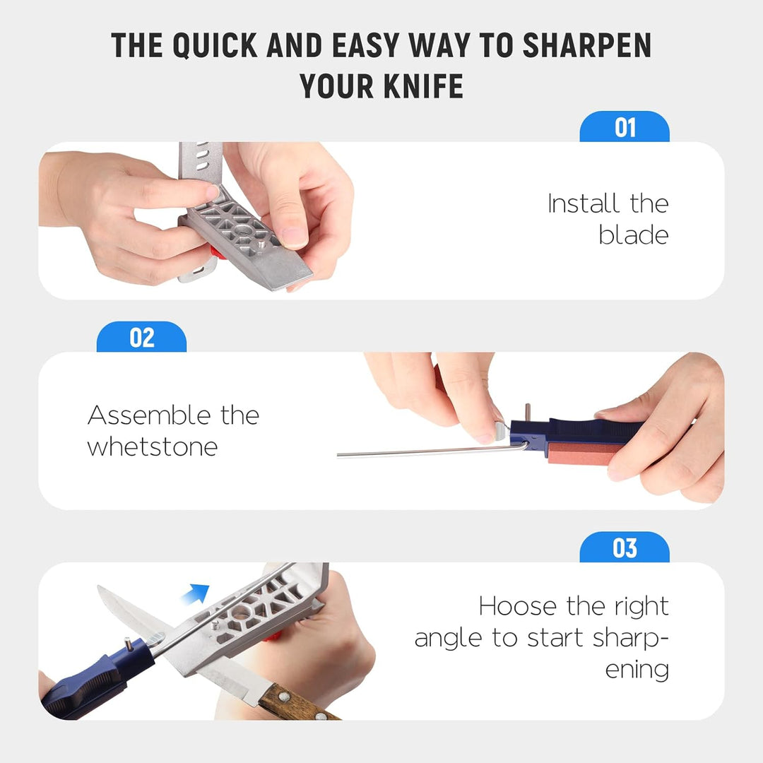 Messerschärfer-Set, Schleifstein-Set, professionelles Küchen-Messerschärfer-Set mit festem Winkel