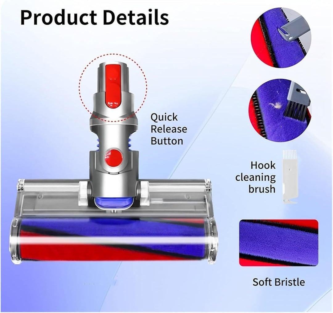 Softwalze Bodendüse für Dyson V7 V8 V10 V11 V15 Staubsauger, Elektrischer Soft Roller Bürste Aufsatz