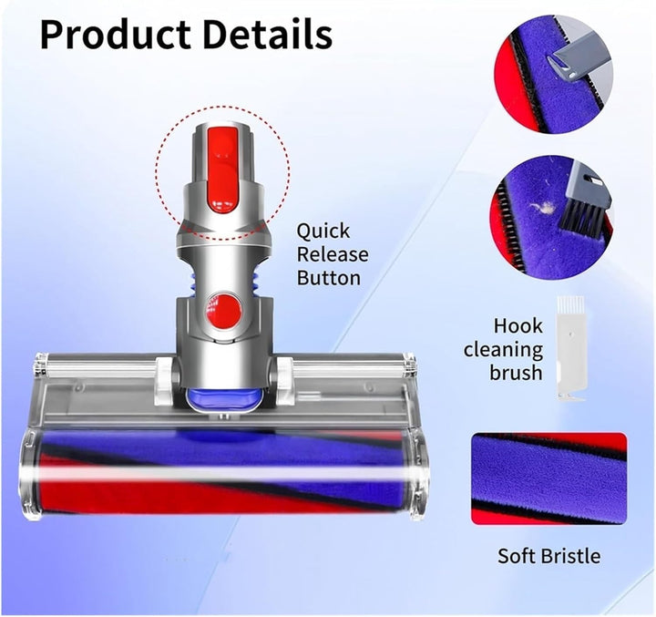 Softwalze Bodendüse für Dyson V7 V8 V10 V11 V15 Staubsauger, Elektrischer Soft Roller Bürste Aufsatz