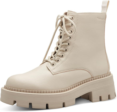 Tamaris Damen Combat Boots, Frauen Stiefeletten,TOUCHit-Fussbett 37 EU Beige, 37 EU Beige