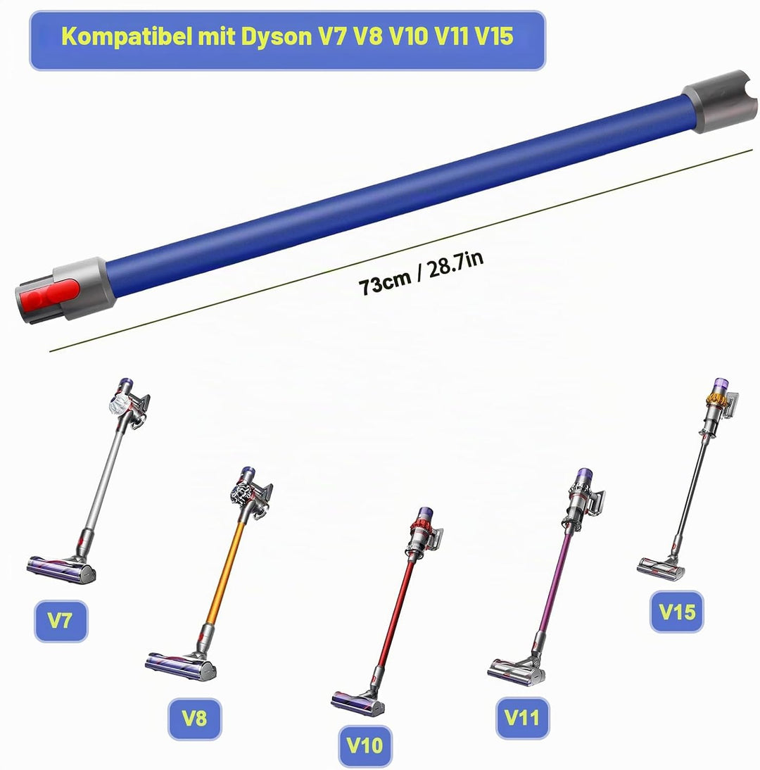 Qygba Ersatzteile Verlängerungsrohr für Dyson V7 V8 V10 V11 V15 Staubsauger, Saugrohr Länge 73 cm, R