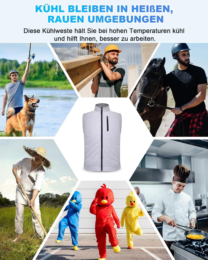 FERNIDA Kühlweste, Eisweste Cooling Weste mit 24 Eisbeutel für Sommer im Freien Heisses Wetter, Jage