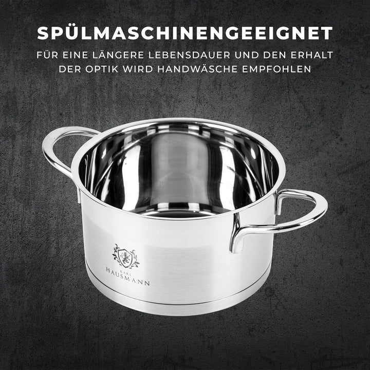 Edelstahl Kochtopf Induktion - 1.9L - Ø 16 cm - Topf für alle Herdarten Geeignet - 18/10 Edelstahlto