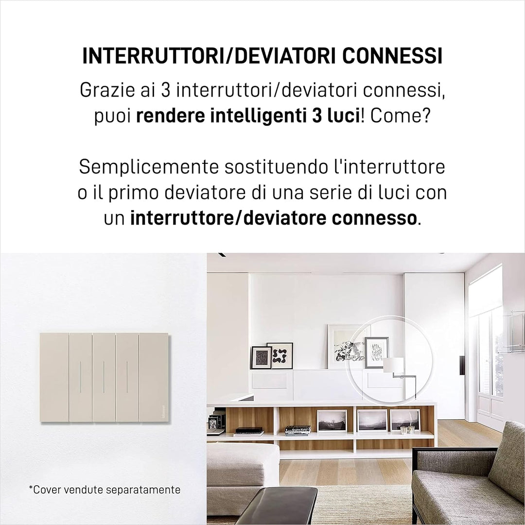 BTicino, Living Now Smart Licht-Set SKW3601KIT, zum Ein- und Ausschalten der Lichter über App oder m