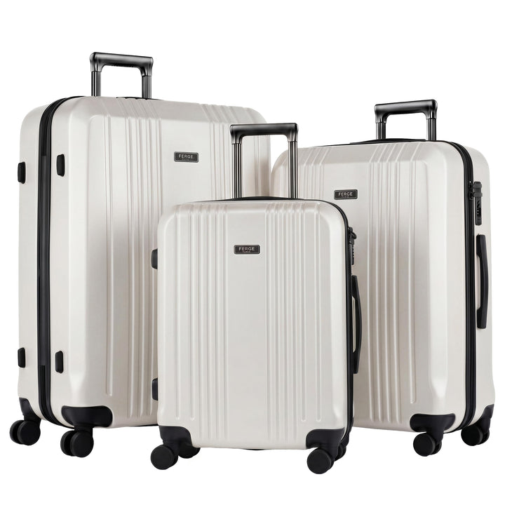 FERGÉ Kofferset 3 TLG Hartschale mit TSA-Zahlenschloss Cannes Reisekoffer Trolley-Set (Handgepäck, L