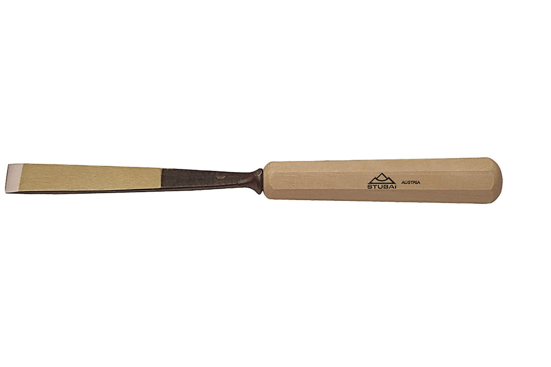 STUBAI Stemmeisen Stechbeitel Serie 52 - Form 1 | Gerades Balleisen 1 mm, mit Holzgriff, für glatte