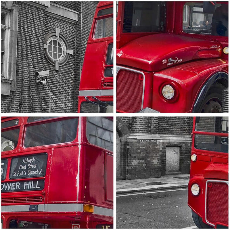 Panorama Bilder auf Leinwand 100x40cm Leinwandbild Bus Denkmal London Geschichte Gross Wanddeko Bild