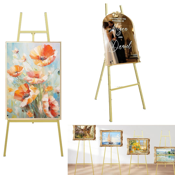 Staffelei Hochzeit, 110cm Metall Staffelei für Schilder Gold staffeleien Gross Willkommensschild Hoc