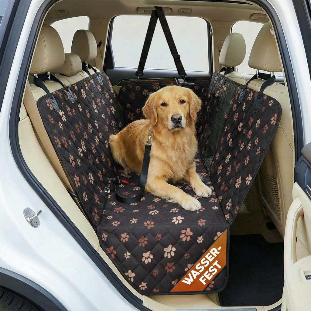 Hainberger Hundedecke Auto Rückbank Wasserabweisende Kratzfeste Autodecke für Hunde wasserdichte rut