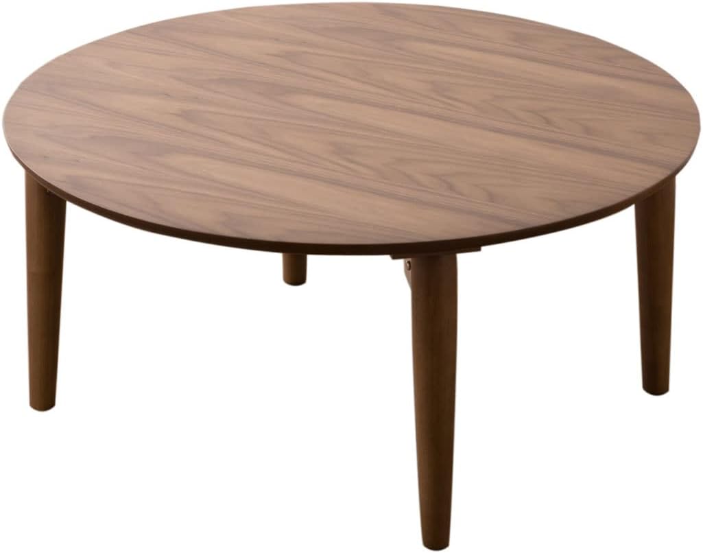 Emoor Couchtisch, zusammenklappbar, Holz 03.Round (Small) walnuss Klein-Rund Walnussholz, Klein-Rund