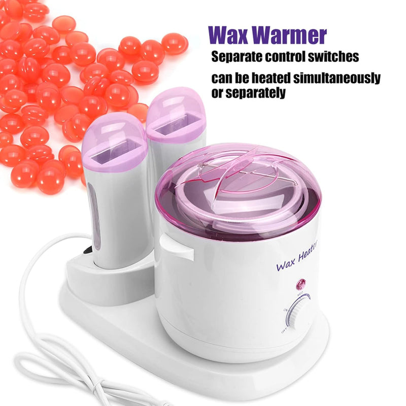 Waxing Wachswärmer, Elektrischer Wachserhitzer 2 Stück 100G Wax Enthaarung Roller+800G Wachsmaschine