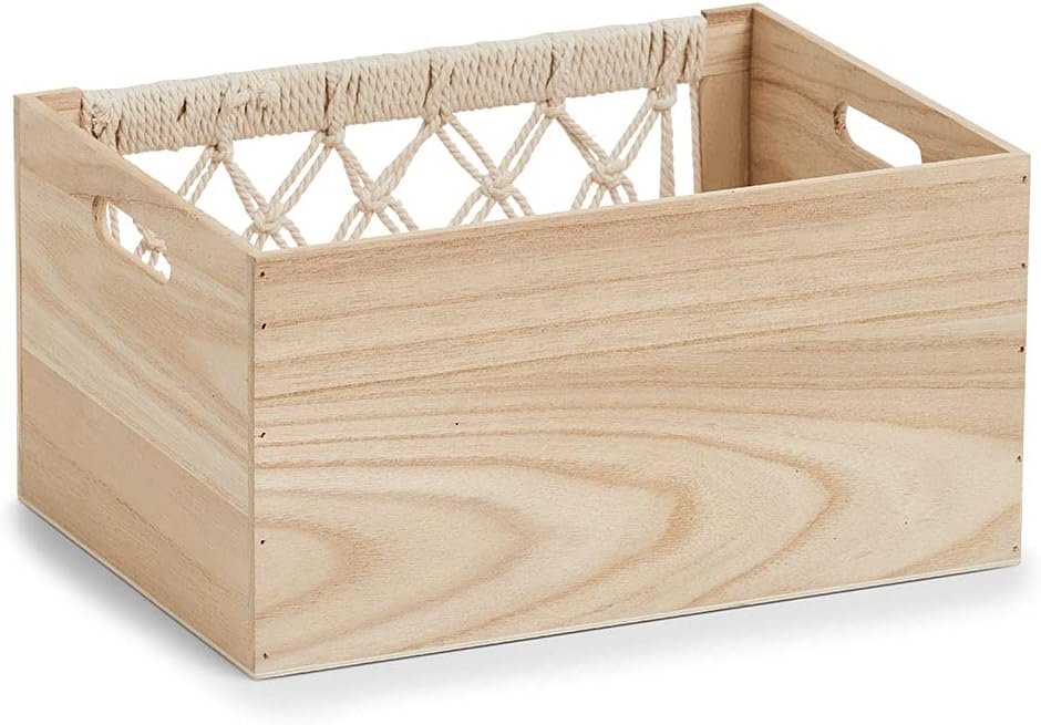 Zeller 15189 Aufbewahrungskiste 'Boho', Holz, ca. 35 x 25 x 18 cm, ca. 35 x 25 x 18 cm