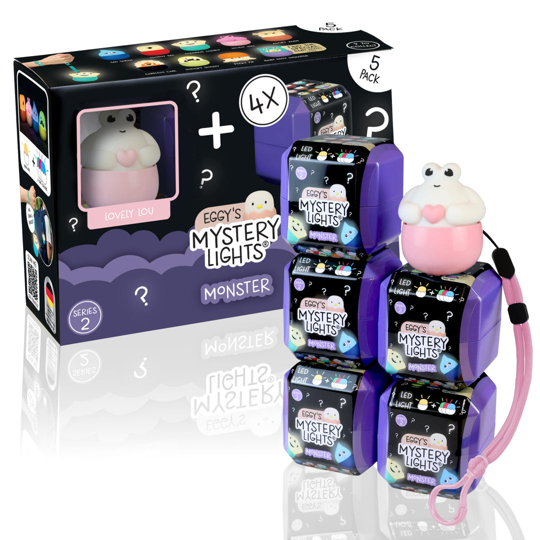 MegaLight Blind Box Mini Nachtlichter für Kinder 5er Pack | Serie 2 | Monster | Mystery Box | Lovely