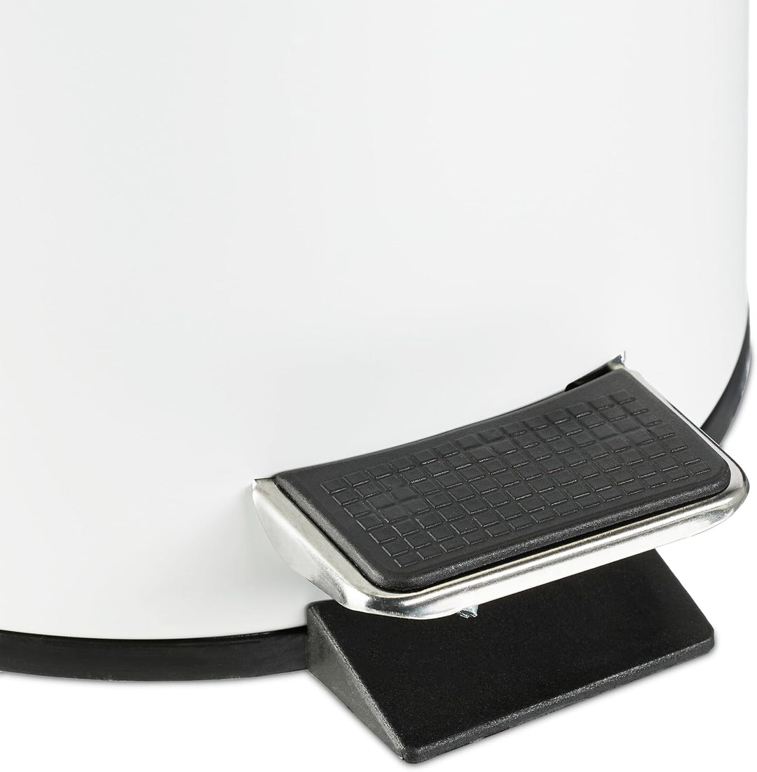 Relaxdays Kosmetikeimer, 3 Liter, Absenkautomatik, entnehmbarer Inneneimer, Bad Mülleimer, Metall, B