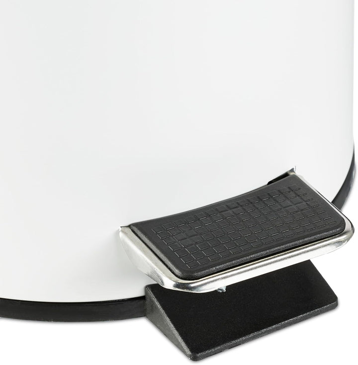 Relaxdays Kosmetikeimer, 3 Liter, Absenkautomatik, entnehmbarer Inneneimer, Bad Mülleimer, Metall, B