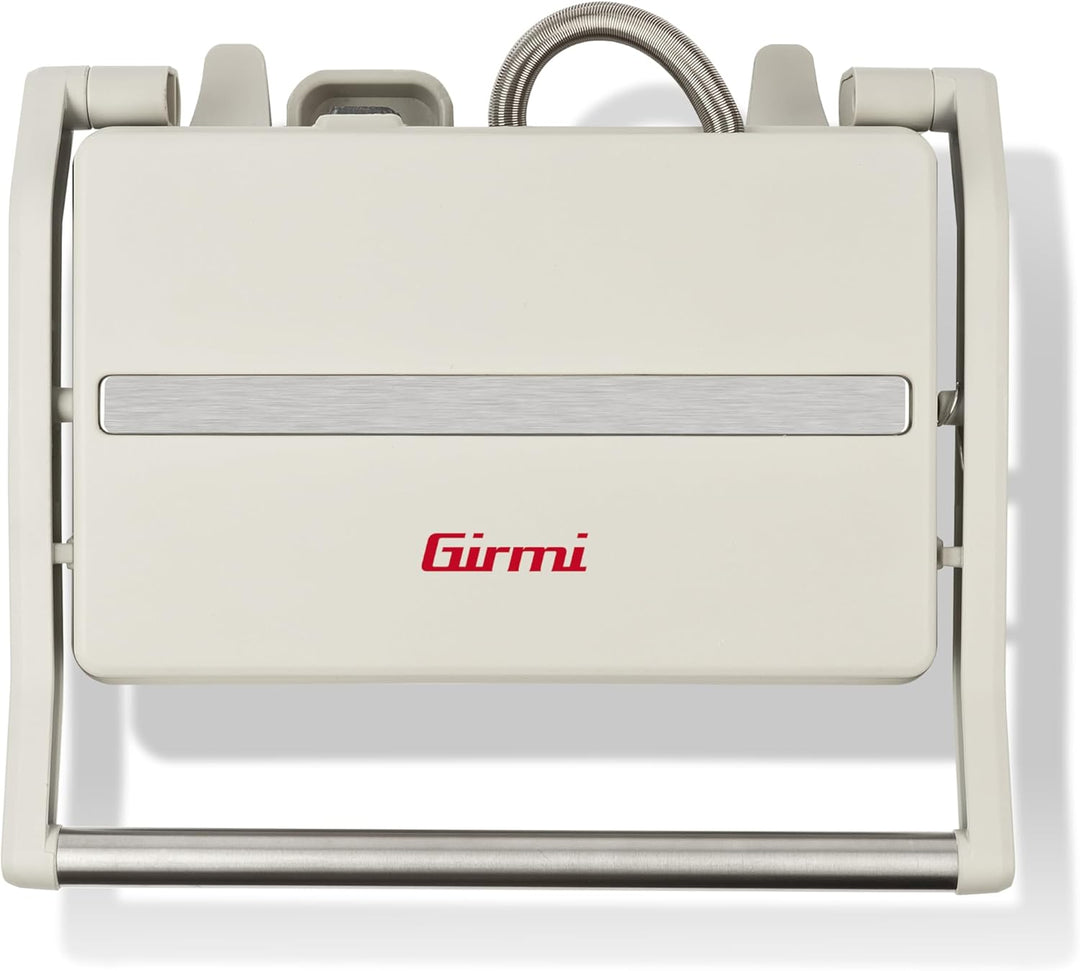 Girmi TS15 Elektrischer Kontaktgrill 900W, Antihaftplatten 23 x 14 cm, 180° aufklappbar, wärmeisolie