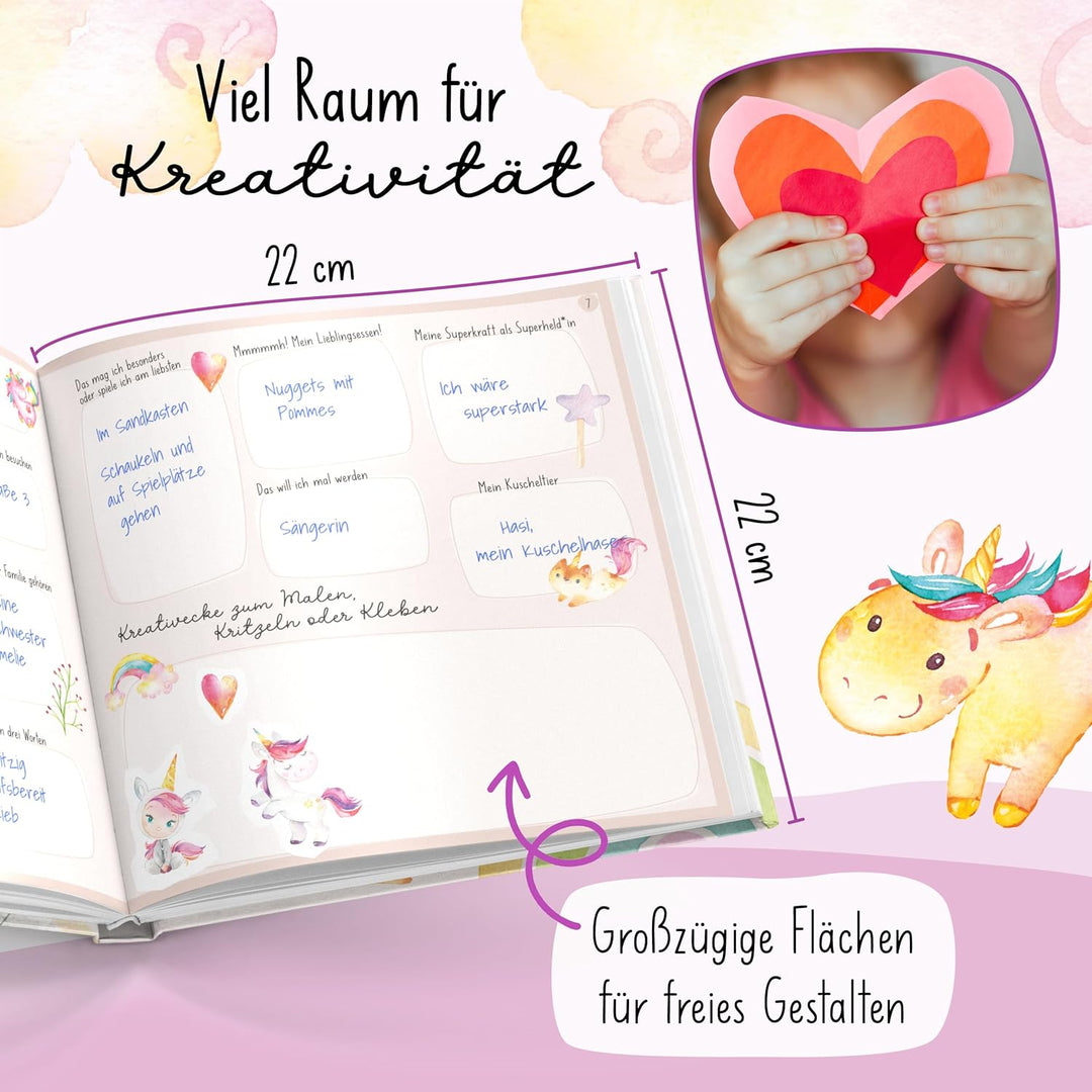lila liebt dich / Einhorn Freundebuch Kindergarten Mädchen - Unvergessliche Kindergartenmomente fest