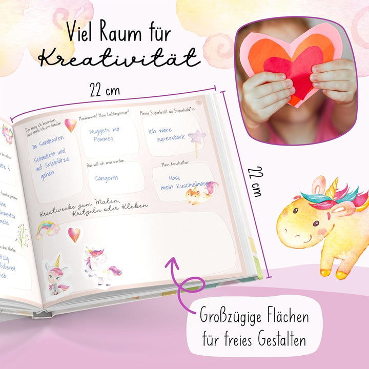 lila liebt dich / Einhorn Freundebuch Kindergarten Mädchen - Unvergessliche Kindergartenmomente fest