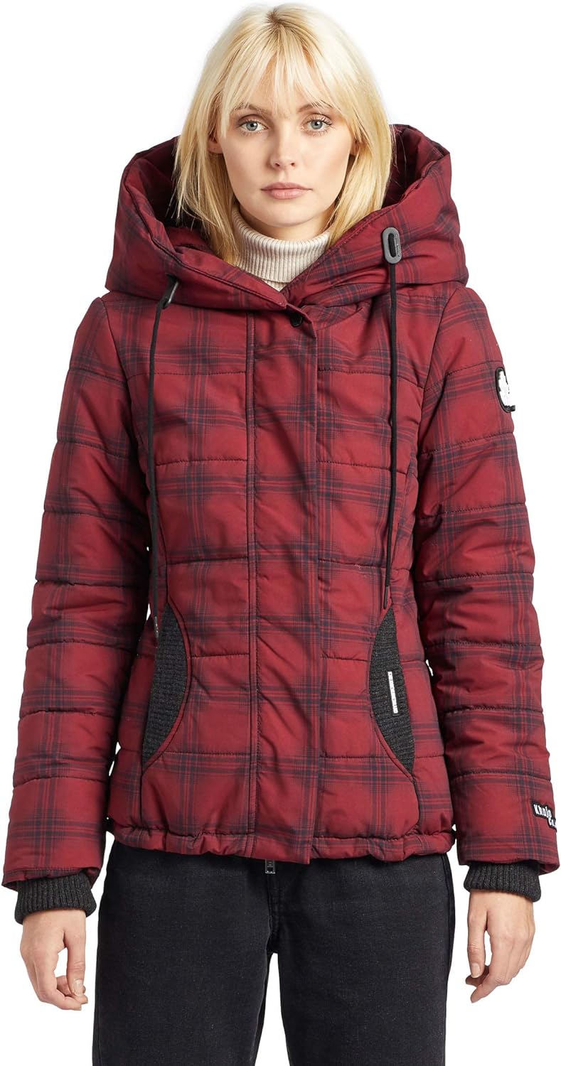 khujo Damen Jacke Eugenia eine leichte Winterjacke Steppjacke mit grosser Kapzue