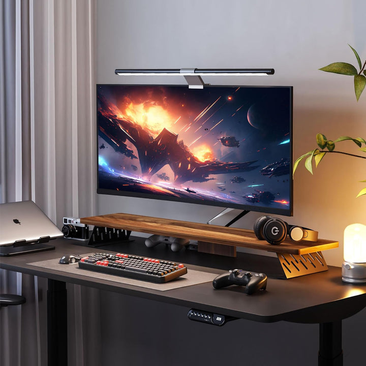 Fenge Dual Monitorständer mit Modernen Metallfüssen Multifunktionaler Bildschirmständer für Computer
