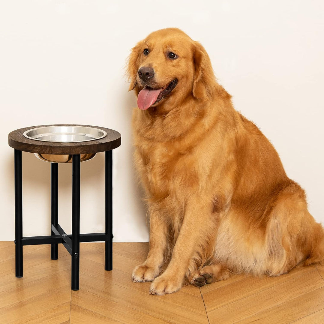 Yangbaga Hundenapf Grosse Hunde Hundenapf Edelstahl Napfhalter aus Holz mit langlebigen Metallbeinen