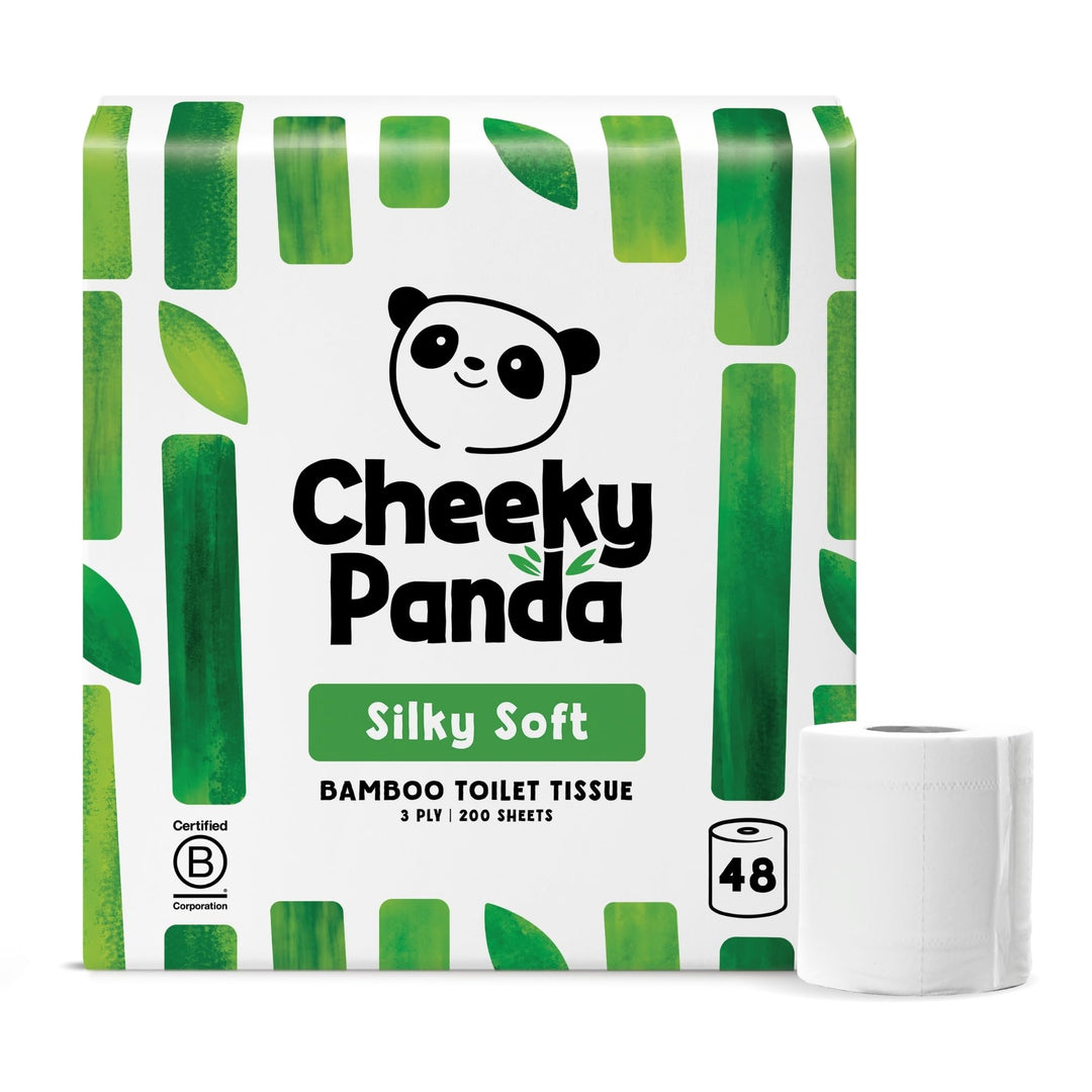 The Cheeky Panda Toilettenpapier aus Bambus - 48 Rollen mit je 200 Blatt - 3-Lagig - Hypoallergen -