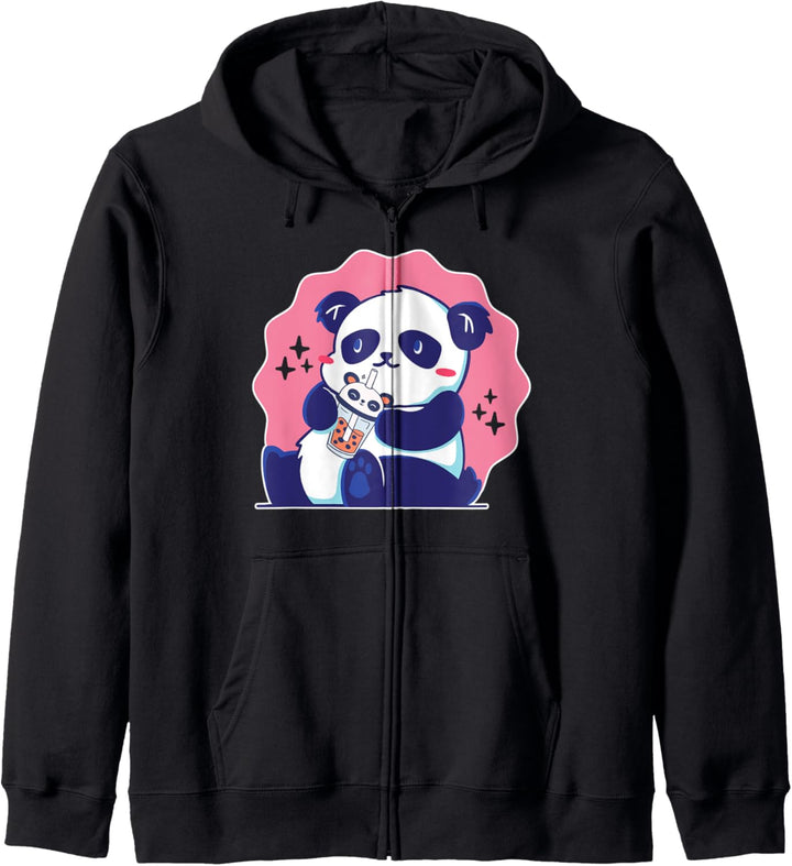 Bubble Tea Panda Kids Japanischer niedlicher Kawaii Kapuzenjacke