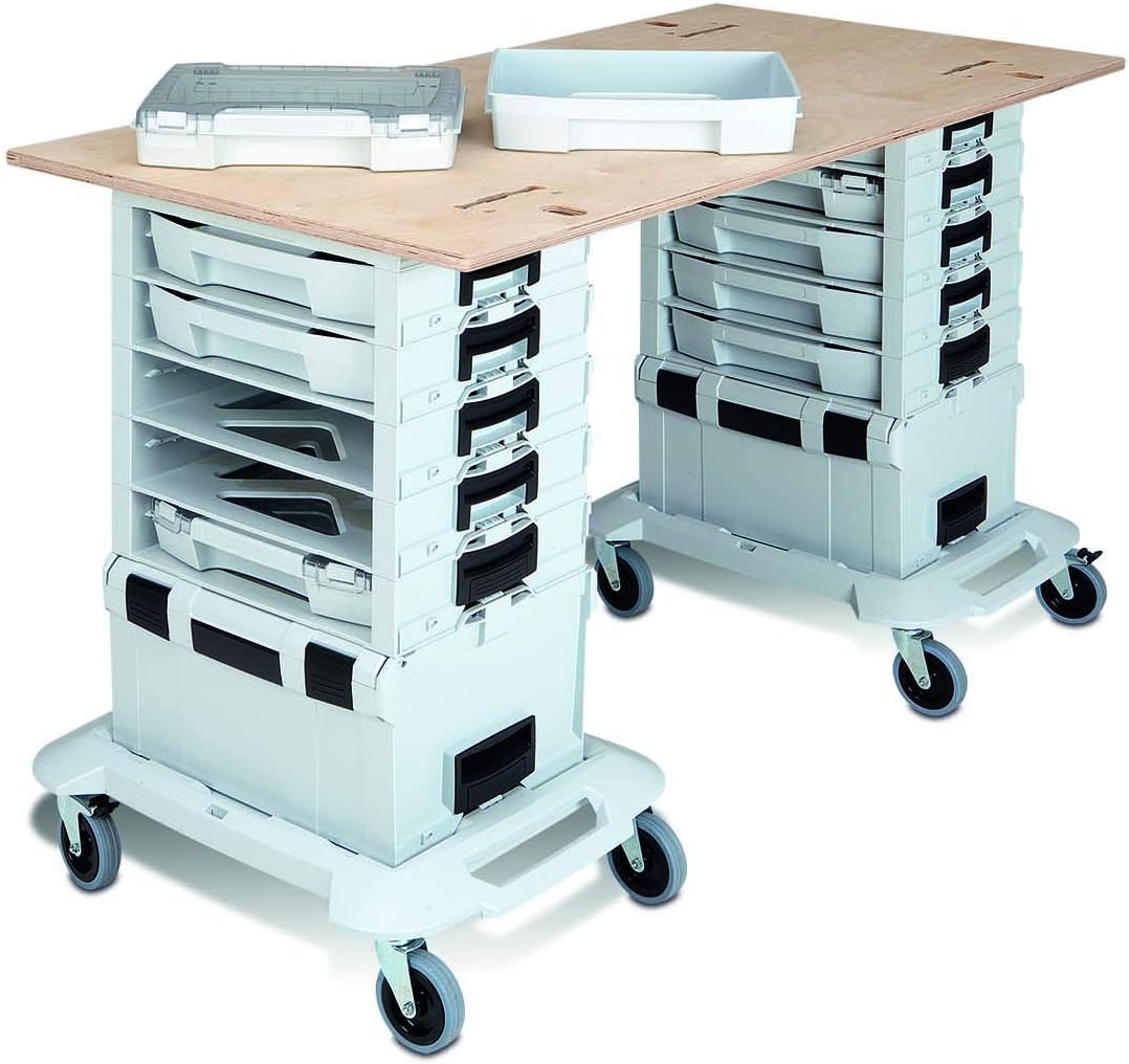 Bosch Sortimo L-Boxx Roller Werkzeugkoffer Set leer mit innovativem Transportsystem grau passend für
