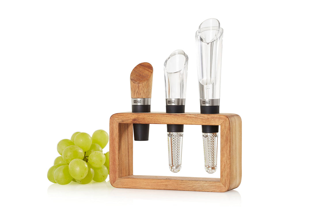 AdHoc VA13 Wein-Geniesser-Set 3-tlg. bestehend aus 1x Weinbelüfter und Ausgiesser, 1x Weinausgiesser