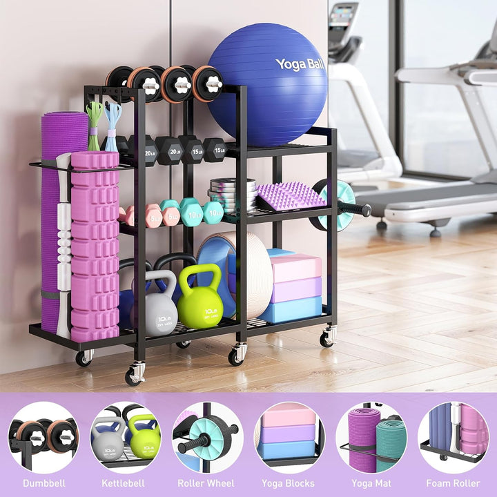 7-Stufiger Hantelständer, Multifunktionale Hantelablage, Home Gym Aufbewahrung für Hanteln, Kettlebe