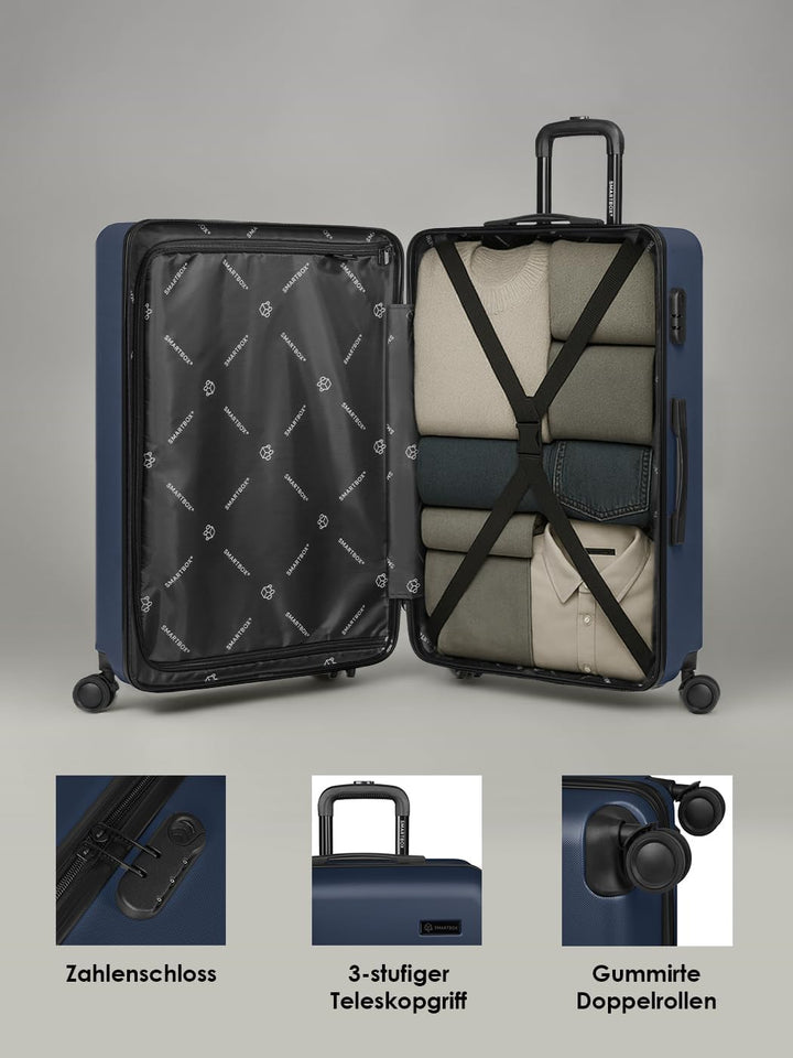 Smartbox Hartschalen Koffer-Set 3-teilig für Damen & Herren | leichte & stabile Reise-Trolleys aus h