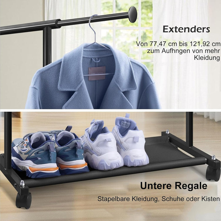 MISSLO Kleiner Kleiderständer zum Aufhängen von Kleidern, Kleiderstange Rollen Stabil für Kinder,Tod
