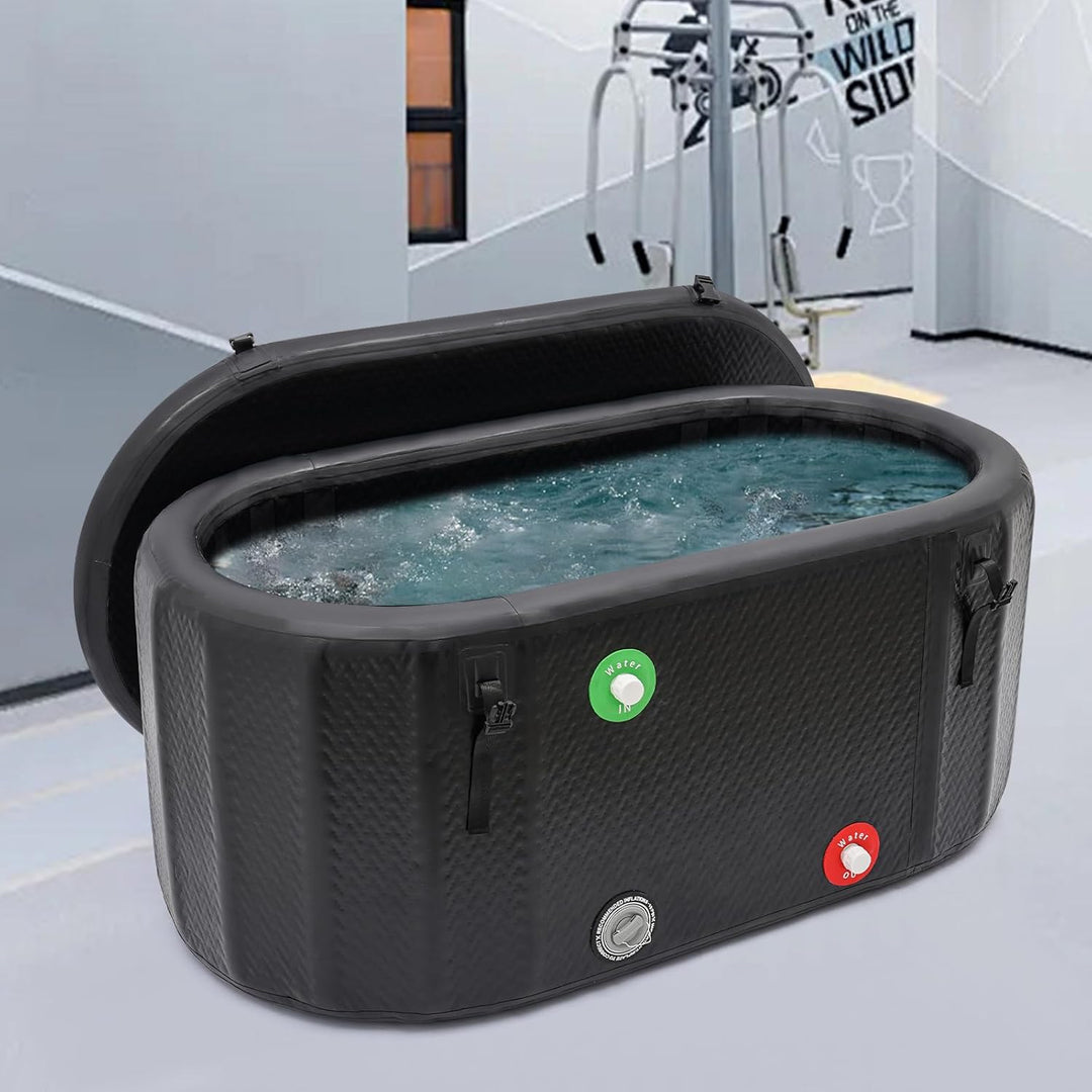 Aufblasbare Badewanne, Premium ovales Eisbad mit Tragetasche, Aufblasbare Pumpe, Isolierte Eistonne