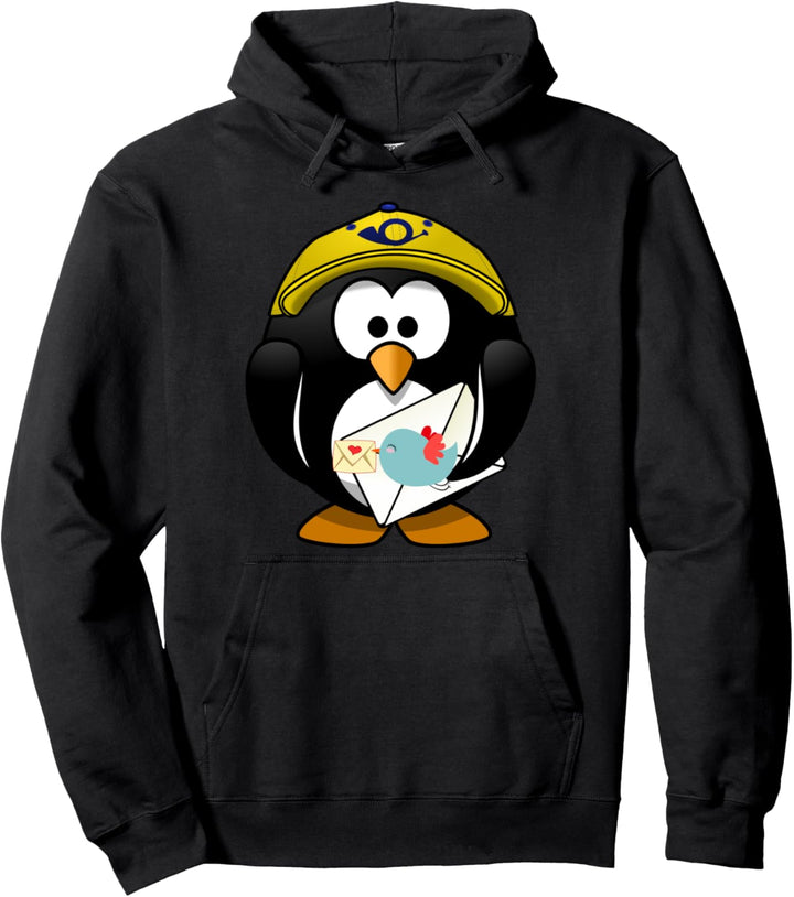 Postbote, Cartoon-Pinguin, niedliches Postarbeiter-Design. Pullover Hoodie